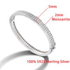 KUTPF 2mm Double-row Full Moissanite Diamond Bracelets for Women 925 Sterling Silver Plated 18K White Gold Bangle Fine Jewelry - Rokshok