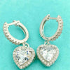Heart Shape Moissanite Diamond Hoop Earrings - Rokshok