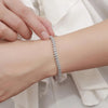 New 3-Row Full Moissanite Diamond Tennis Bracelet 925 Sterling Silver Heart Bangle Bracelets for WomenLuxury Party Fine Jewelry - Rokshok
