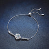 Silver Bracelet with Square Moissanite Diamond - Rokshok