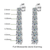 Long Tassel Moissanite Drop Earrings for Women 925 Sterling Silver 3-5mm D VVS1 Full Diamond Stud Earring with Certificates - Rokshok