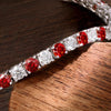 Red & Sliver Moissanite Tennis Bracelets