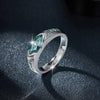 Bluish Green Marquise Cut Moissanite Ring - Rokshok