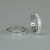 Rectangle Full Mossanite Ring 925 Sterling Silver Plated Gold 2*4mm Emerald Cut Diamond Rings Wedding Eternity Band For Women - Rokshok
