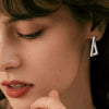 Square Irregular Full Mossanite Hoop Earrings for Women S925 Sterling Silver Drop Earring Western Style Original Fine Jewelry - Rokshok