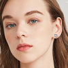 Rose Flower Shape Moissanite Stud Earrings with Gra 925 Sterling Silver 5mm Sparkling Diamond Ear Studs Fine Jewelry for Women - Rokshok