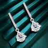 KUTPF Triangle Moissanite Drop Earrings with Certicates 925 Sterling Silver 5mm/6.5mm Dimond Earring Studs for Women Original - Rokshok