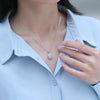 KUTPF 1-5 Carat Snowflake Pendant Moissanite Diamond Necklace For Women 925 Sterling Silver Sweater Chain Fine Jewelry Gift - Rokshok