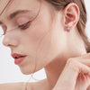 Green Pink Full Moissanite Diamonds Stud Earrings - Rokshok
