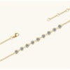 KUTPF 3mm Round Cut Bubble Moissanite Diamond Bracelet for Women 925 Sterling Silver Plated 18k Yellow Gold Adjustable Bracelets - Rokshok