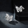 Original Butterfly Full Moissanite Diamond Stud Earrings 925 Sterling Silver Plated 18k White Gold Earring for Women Gift KUTPF - Rokshok