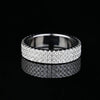 KUTPF Triple Row Moissanite Ring Band 925 Sterling Silver 1.5mm Full Diamond Eternity Rings GRA Certified Fine Jewelry for Women - Rokshok