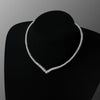Luxury V-shaped All Moissanite Diamond Tennis Necklace with Gra for Women 925 Sterling Silver Choker Bride Collarbone Necklaces - Rokshok