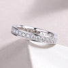 KNOBSPIN D VVS1 All Moissanite Ring S925 Silver Plated 18k White Gold Fine Eternity Bands Engagement Wedding Rings for Women Man - Rokshok