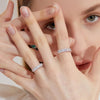 Rectangle Full Mossanite Ring 925 Sterling Silver Plated Gold 2*4mm Emerald Cut Diamond Rings Wedding Eternity Band For Women - Rokshok