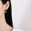 KNOBSPIN D VVS1 Round Moissanite Pendant Earrings for Women Sparkling Fine jewelry s925 Sliver Plated White Gold Hoop Earring - Rokshok