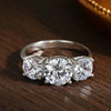 3-Stone 4carat Moissanite Diamond Ring - Rokshok