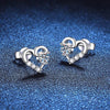 KUTPF 4mm Gra Certified Moissanite Diamond Stud Earrings S925 Sterling Silver Heart-shape Ear Studs for Women Girlfriend Gift - Rokshok
