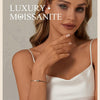 KUTPF Cuban Chain Link Bracelet with 0.5carat Moissanite Diamond Bracelets 925 Sterling Silver Bangle for Women Fine Jewelry - Rokshok