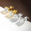 KNOBSPIN D VVS1 Round Moissanite Earring s925 Sterling Sliver Plated with 18k Gold Earrings for Women Wedding Fine Jewelry Gift - Rokshok