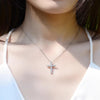 3mm Round Cut Moissanite Cross Pendants Necklace - Rokshok