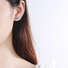 KNOBSPIN Moissanite Stud Earrings 14K White Gold Plated Sterling Silver D VVS1 Lab Diamond 6 Claws Round Ear Studs For Women - Rokshok