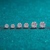 KNOBSPIN Moissanite Stud Earrings 1CT 2CT White Gold Plated Sterling Silver D VVS1 Lab Diamond Snowflake Ear Studs For Women - Rokshok