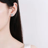 KNOBSPIN Moissanite Stud Earrings 0.5CT 1CT White Gold Plated Sterling Silver D VVS1 Lab Diamond Flower Ear Studs For Women - Rokshok